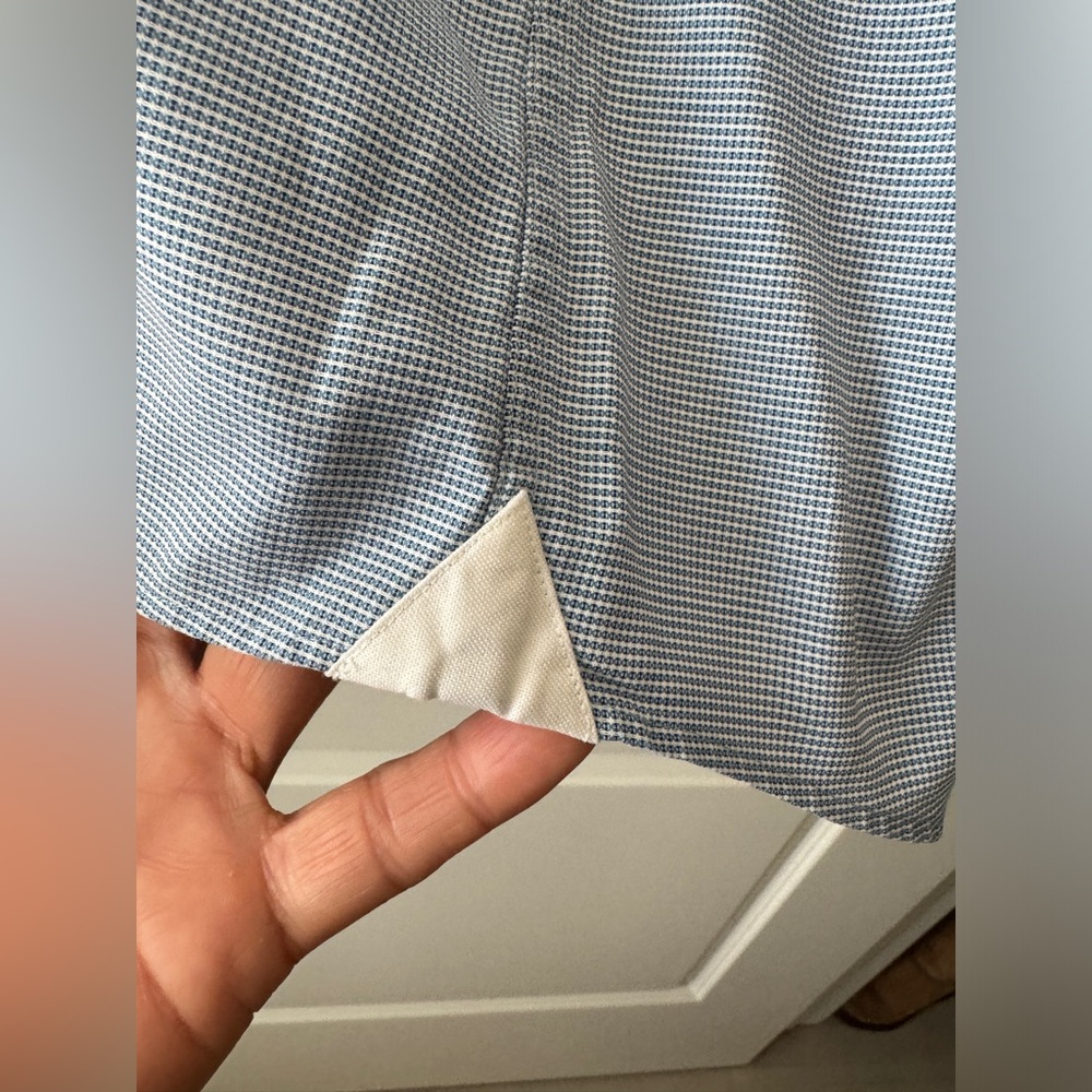 BOSS - Slim-fit shirt in  blue geometric-print Size 42 16 1/2 - Picture 6 of 16